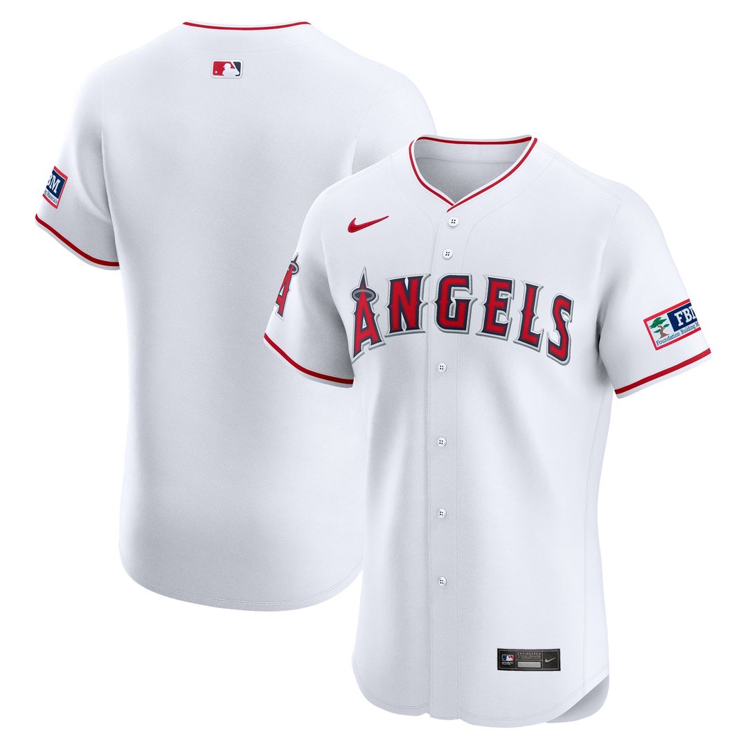 Los Angeles Angels | Nike White Home Elite Patch Jersey