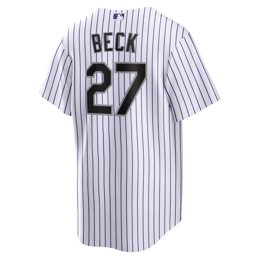 Colorado Rockies Jordan Beck | Nike White Home Replica Jersey
