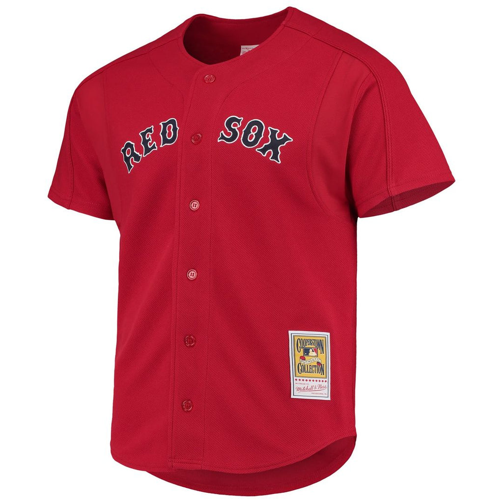 Boston Red Sox David Ortiz | Mitchell & Ness Red Cooperstown Collection Mesh Batting Practice Button-Up Jersey