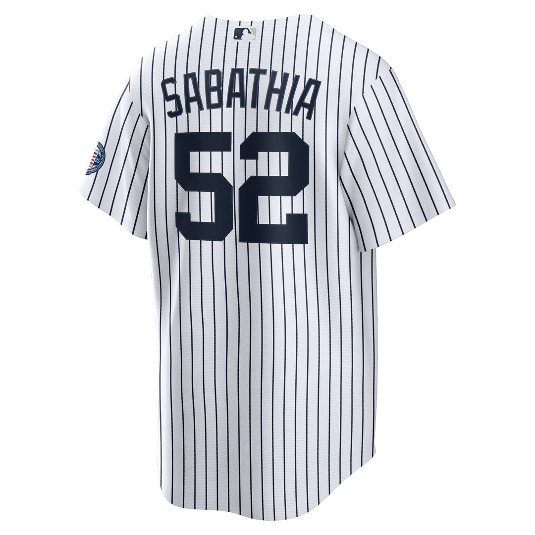 New York Yankees CC Sabathia | Nike White 2025 Baseball Hall of Fame Name & Number Retired Replica Jersey