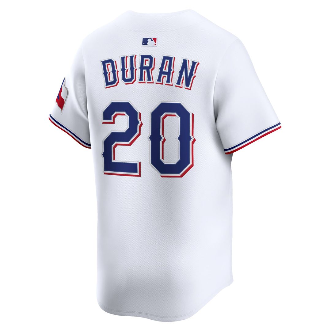 Texas Rangers Ezequiel Duran | Nike White Home Limited Player Jersey