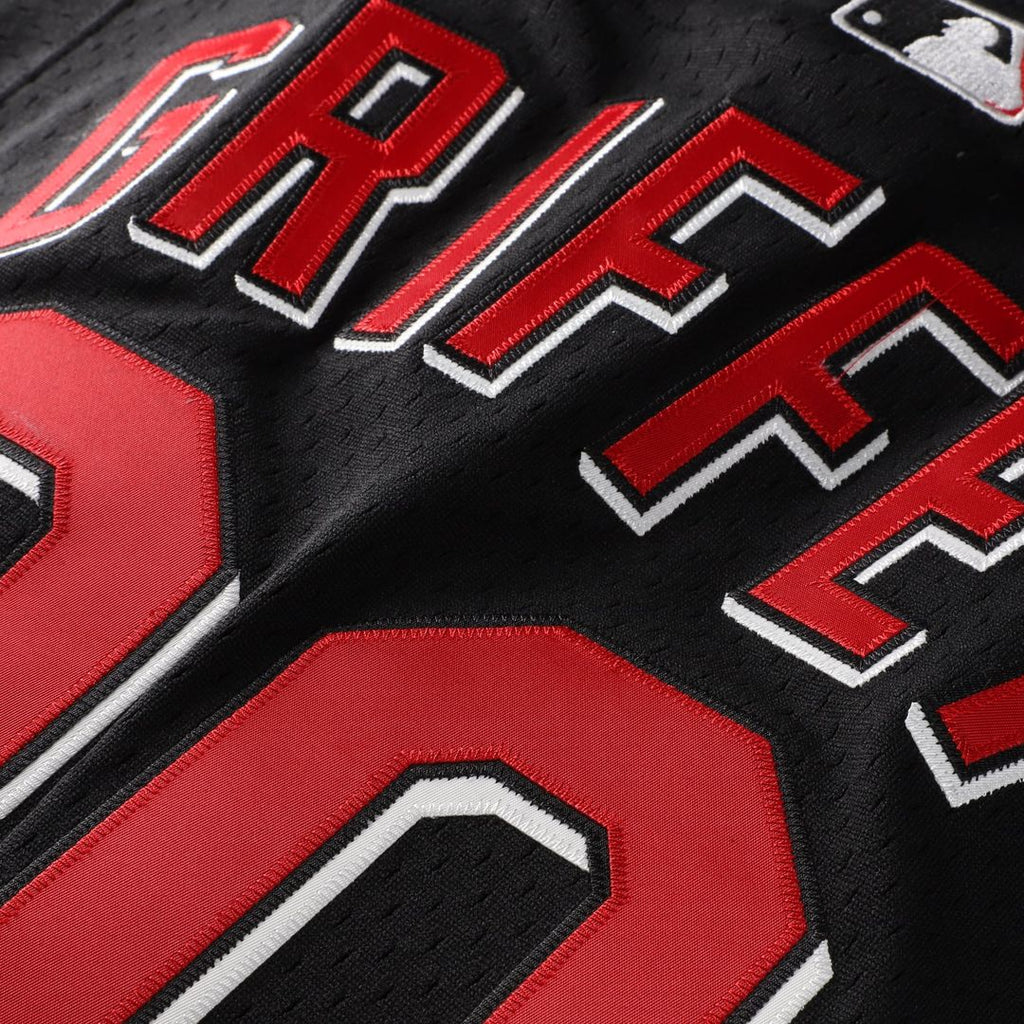 Cincinnati Reds Ken Griffey Jr. | Mitchell & Ness Black Big & Tall Cooperstown Mesh Batting Practice Jersey