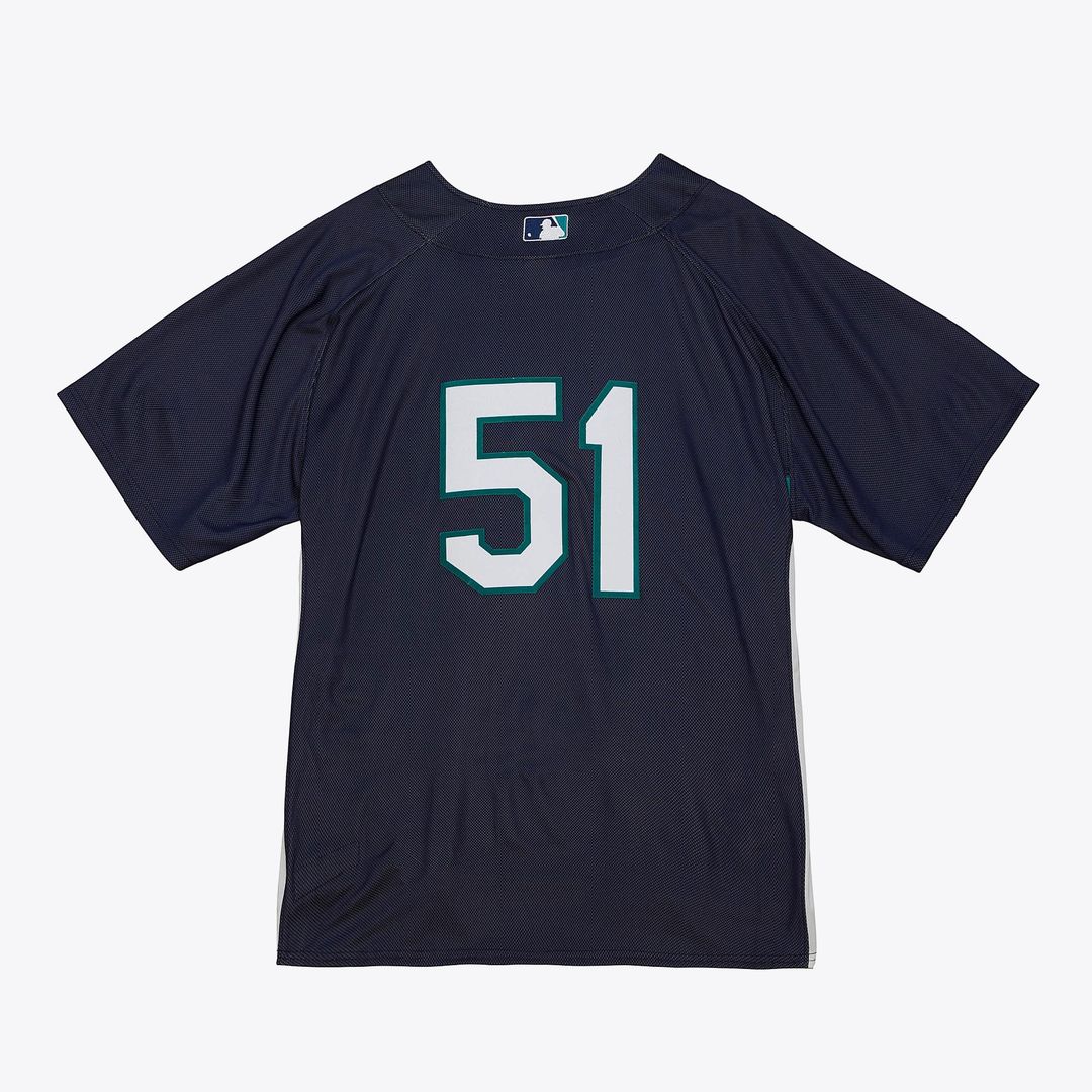 Seattle Mariners Ichiro Suzuki | Mitchell & Ness Navy Big & Tall Cooperstown Mesh Batting Practice Jersey