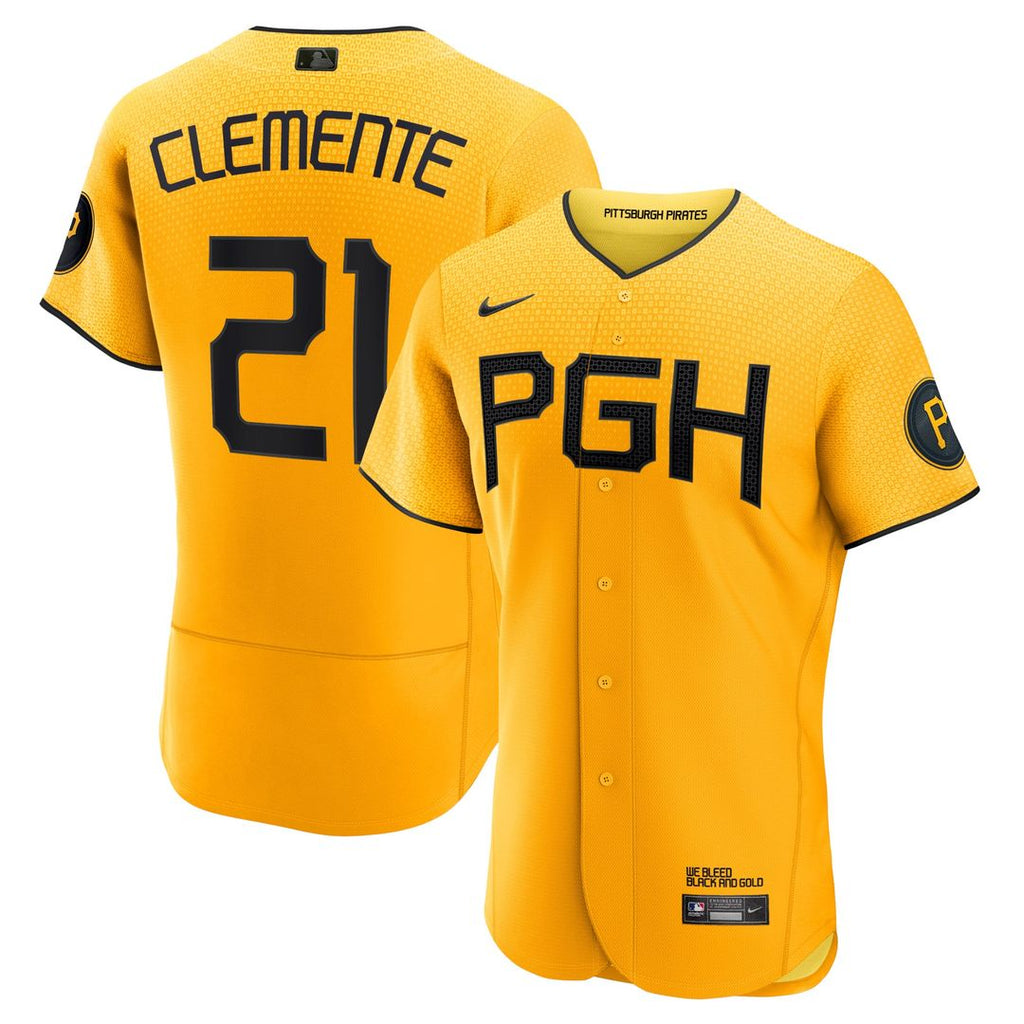 Pittsburgh Pirates Roberto Clemente | Nike Gold City Connect Authentic Player Jersey