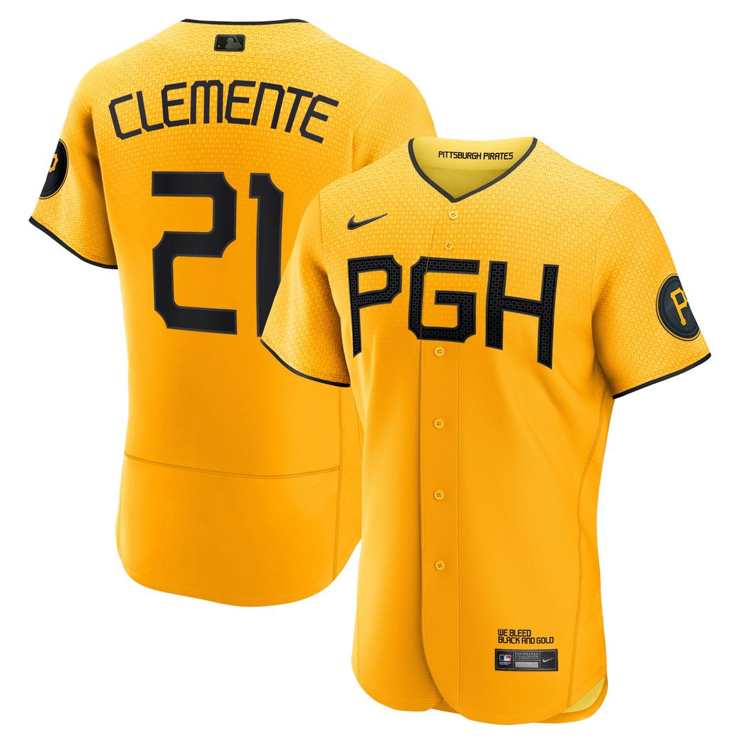 Pittsburgh Pirates Roberto Clemente | Nike Gold City Connect Authentic Player Jersey