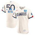 Los Angeles Dodgers Mookie Betts | Nike Cream City Connect Authentic Sponsor Patch Jersey