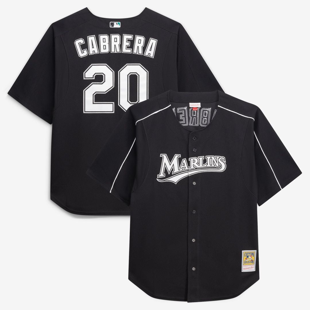 Miami Marlins Miguel Cabrera | Mitchell & Ness Black Big & Tall Cooperstown Mesh Batting Practice Jersey