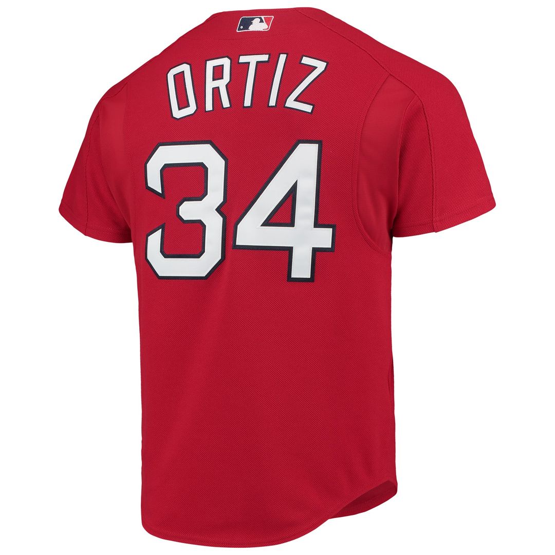 Boston Red Sox David Ortiz | Mitchell & Ness Red Cooperstown Collection Mesh Batting Practice Button-Up Jersey