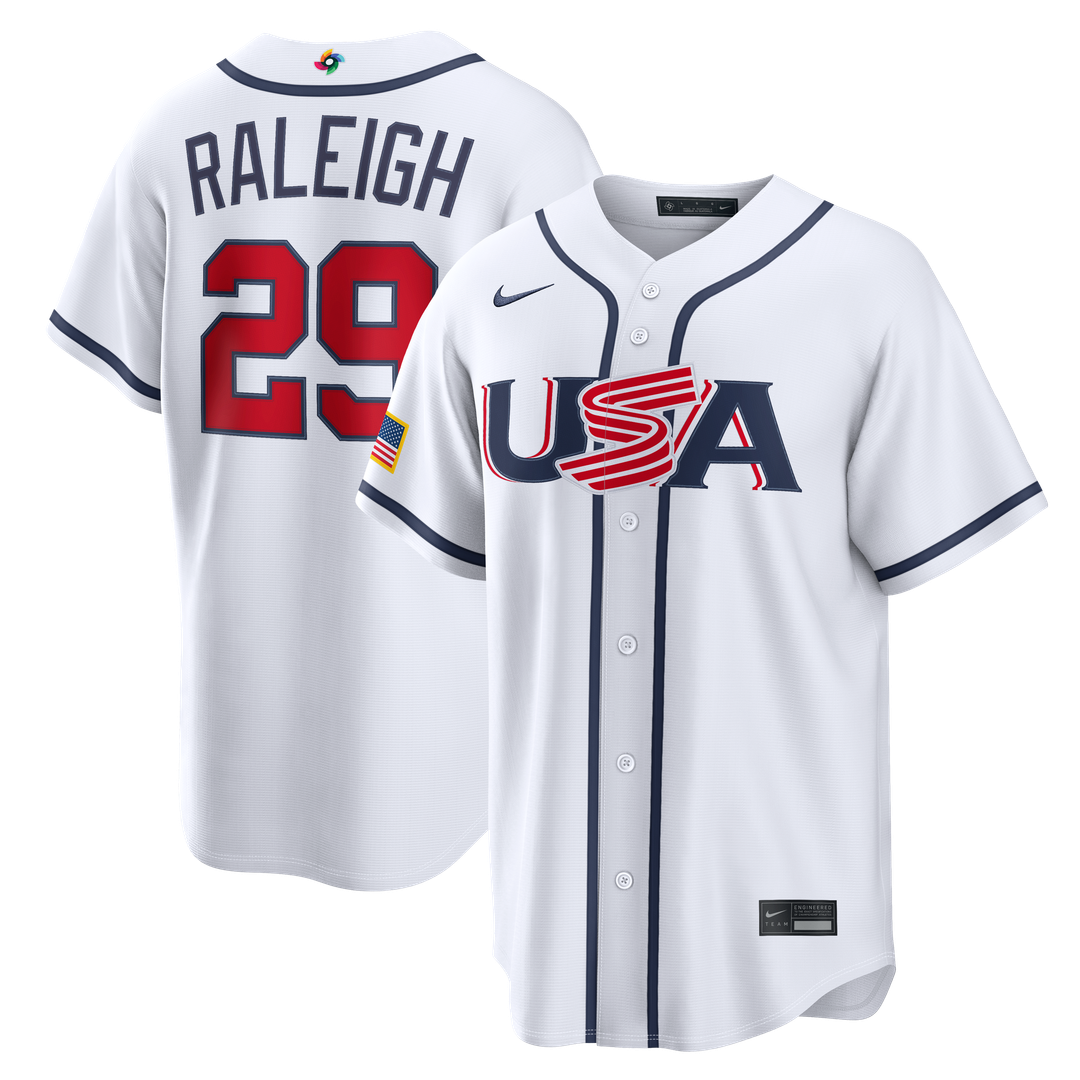 USA Baseball Cal Raleigh | Nike White 2026 World Baseball Classic Home Stadium Jersey