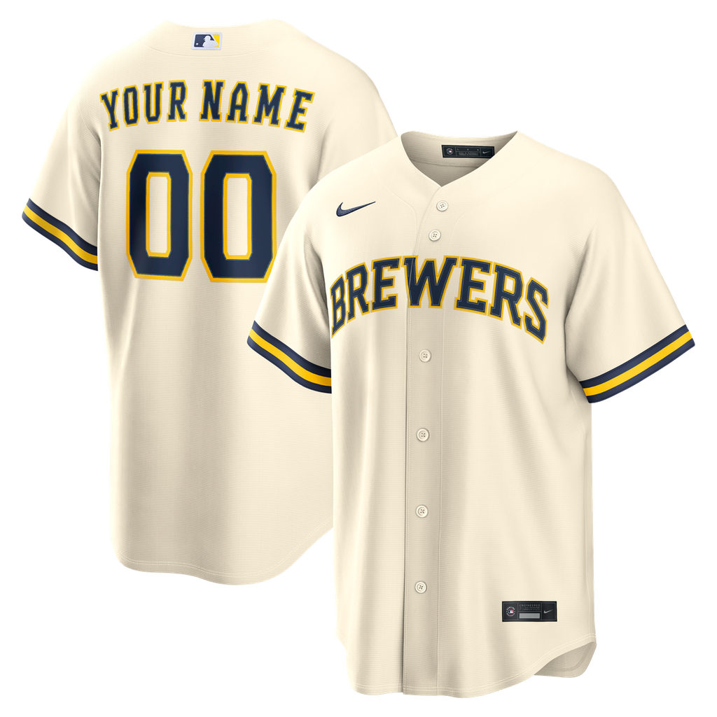 Milwaukee Brewers | Nike Cream Home Replica Custom Jersey