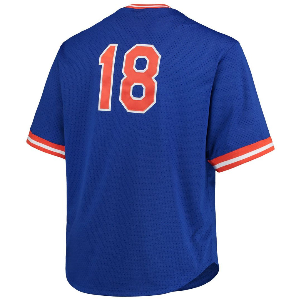 New York Mets Darryl Strawberry | Mitchell & Ness Royal Big & Tall Cooperstown Collection Mesh Batting Practice Jersey