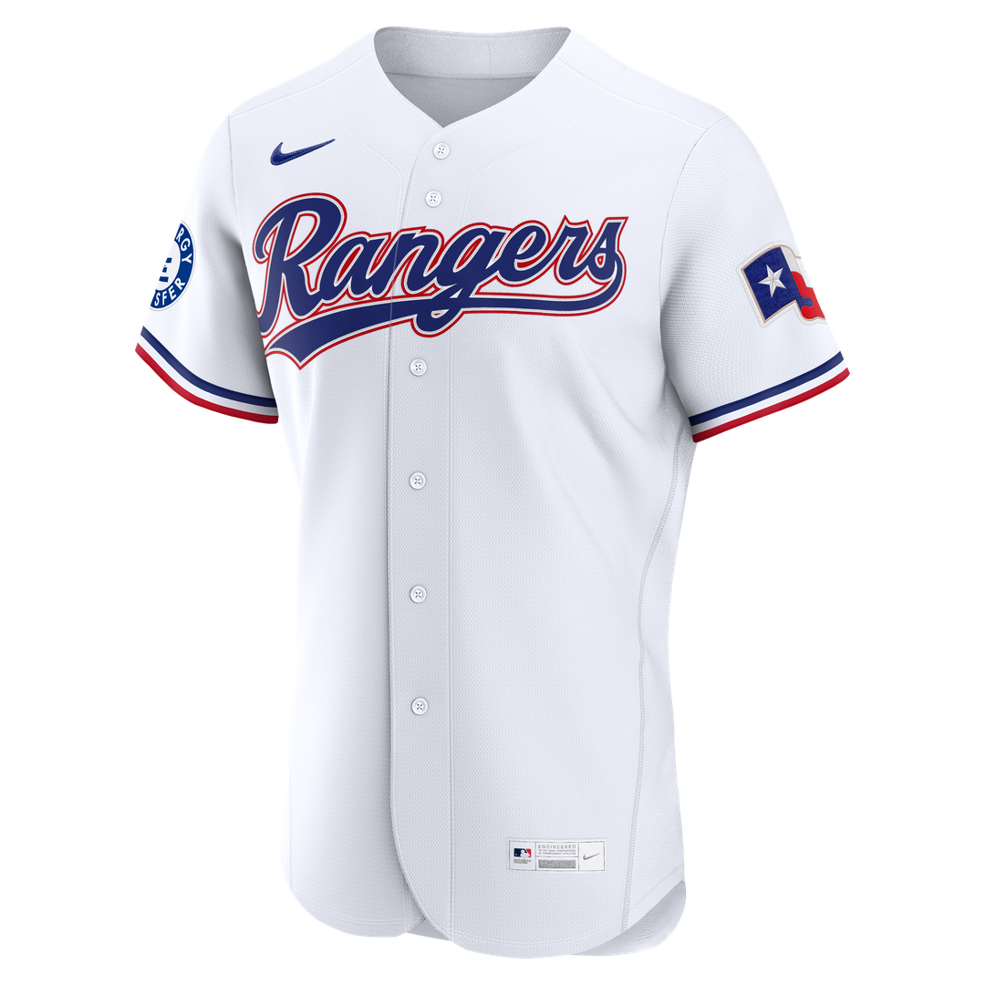 Texas Rangers Corey Seager | Nike White Home Authentic Sponsor Patch Jersey