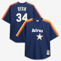 Houston Astros Nolan Ryan | Mitchell & Ness Navy Cooperstown Collection Big & Tall Mesh Batting Practice Jersey