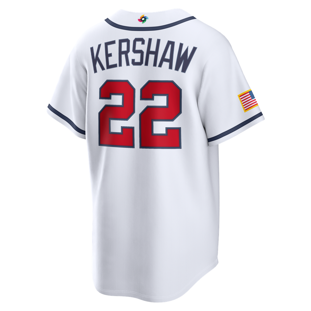 USA Baseball Clayton Kershaw | Nike White 2026 World Baseball Classic Home Stadium Jersey