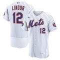 New York Mets Francisco Lindor | Nike White Home Authentic Sponsor Patch Jersey