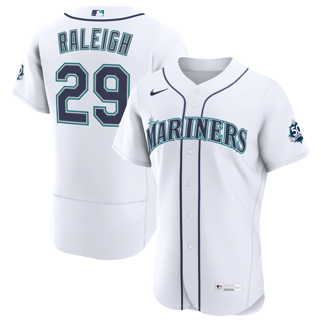 Seattle Mariners Cal Raleigh | Nike White Home 50th Season Authentic Jersey