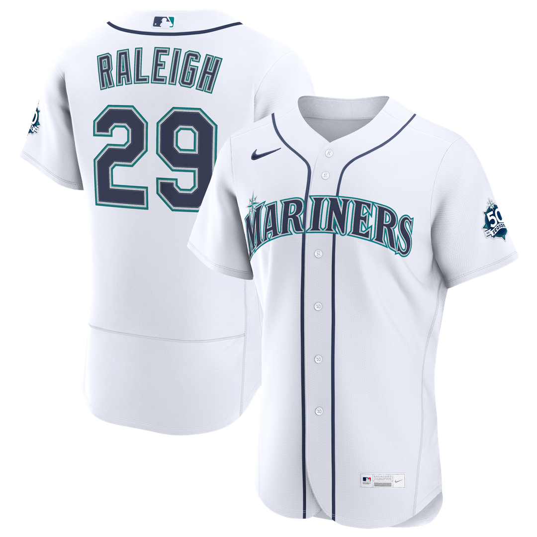 Seattle Mariners Cal Raleigh | Nike White Home 50th Season Authentic Jersey