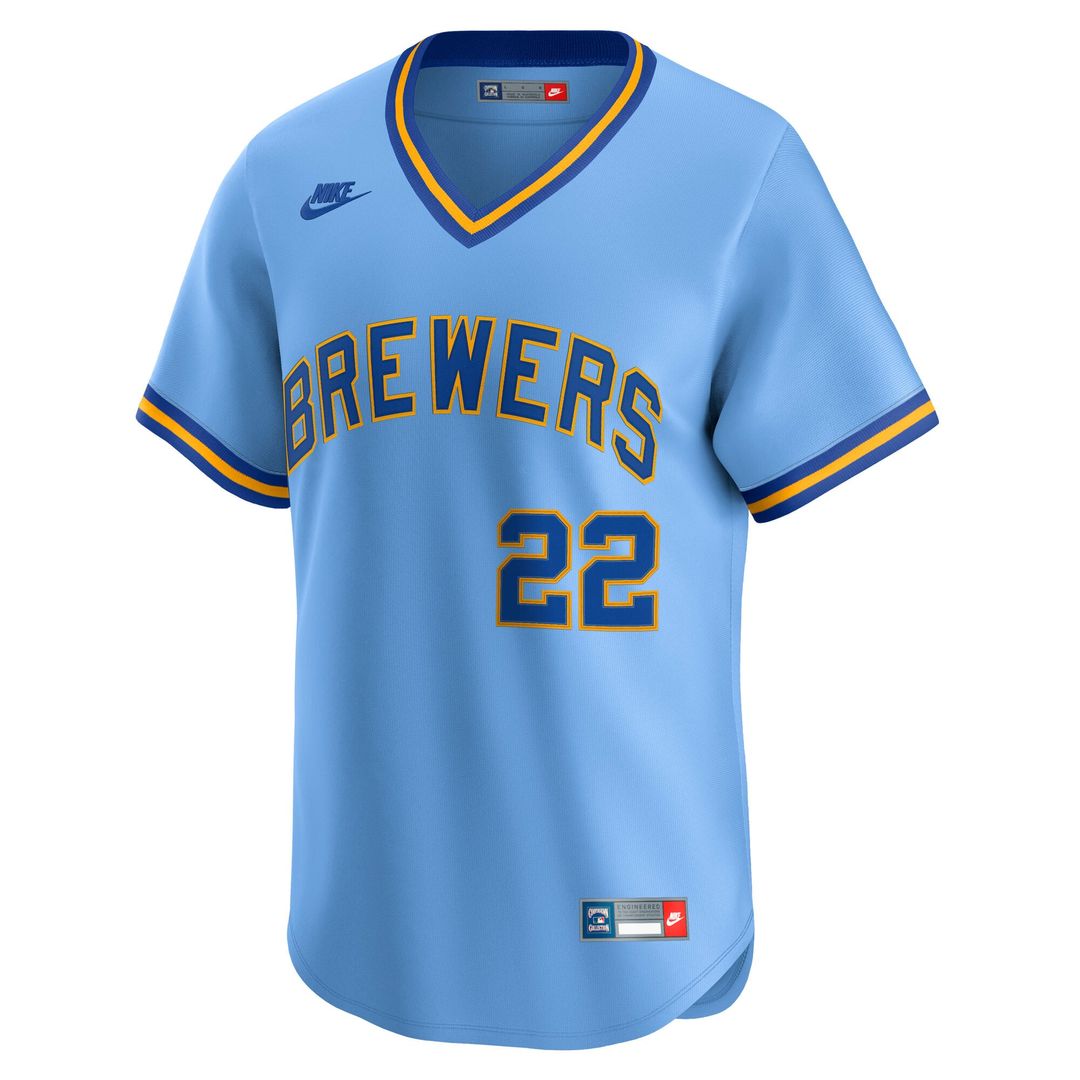 Milwaukee Brewers Christian Yelich | Nike Powder Blue Cooperstown Collection Limited Jersey
