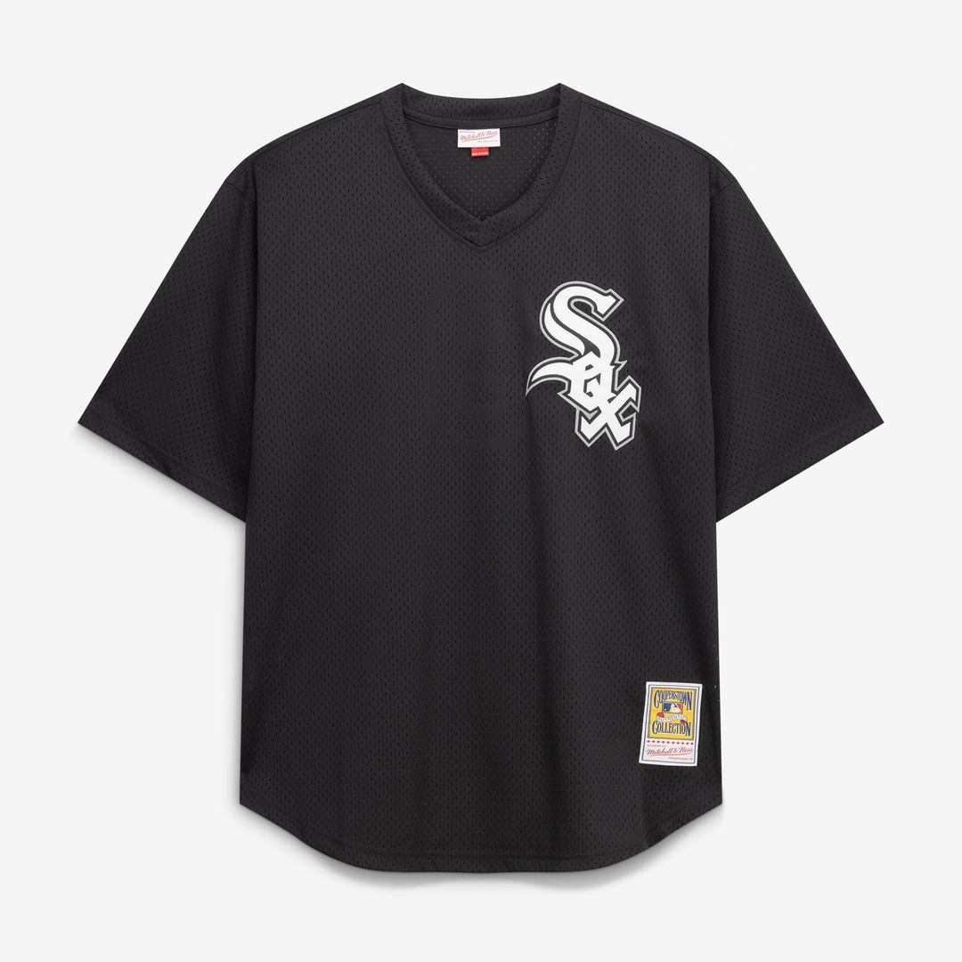 Chicago White Sox Bo Jackson | Mitchell & Ness Black Cooperstown Collection Big & Tall Mesh Batting Practice Jersey
