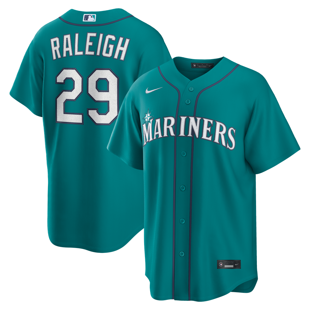 Seattle Mariners Cal Raleigh | Nike Teal Alternate Replica Jersey