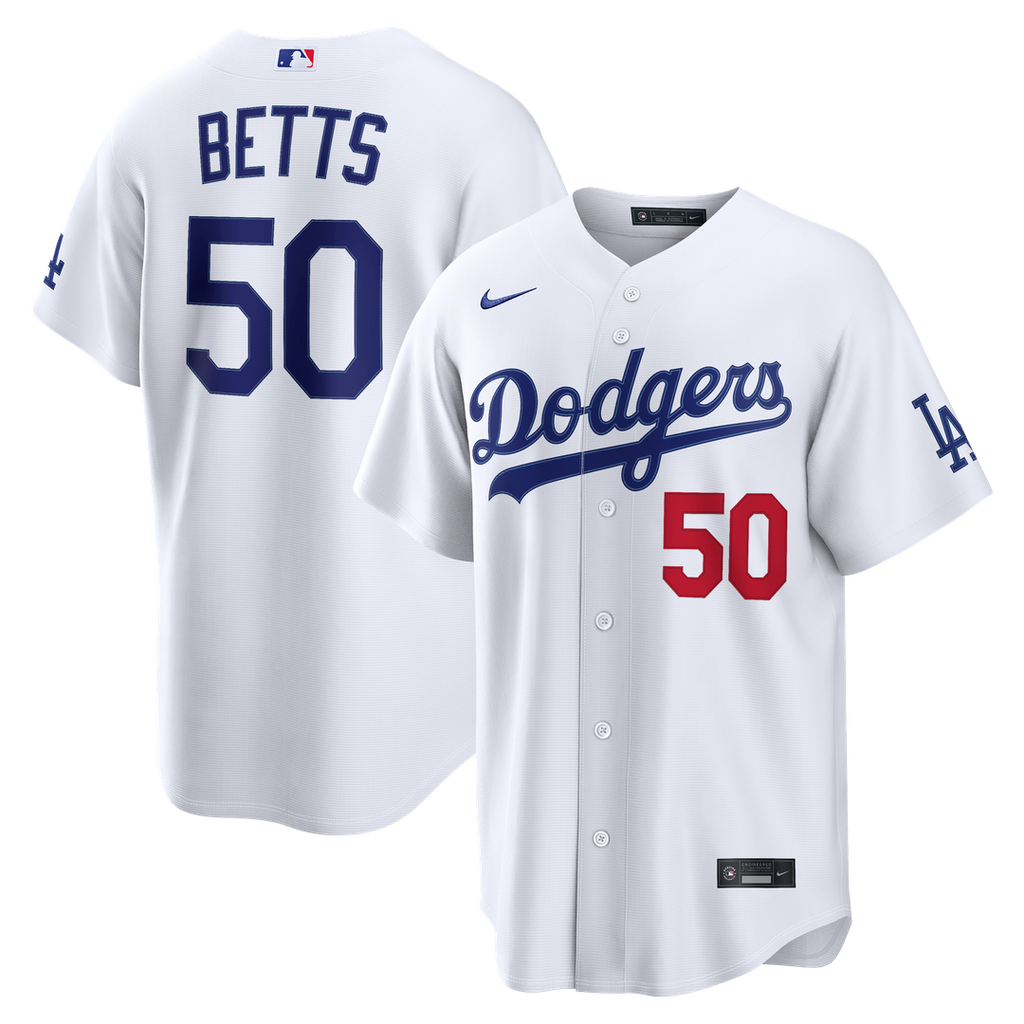 Los Angeles Dodgers Mookie Betts | Nike White Home Stadium Jersey