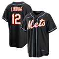 New York Mets Francisco Lindor | Nike Fashion Replica Black Out Jersey