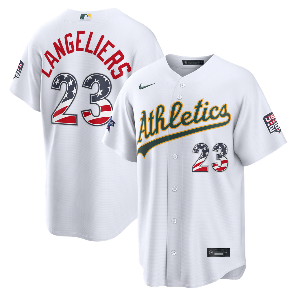 2026 All-Star Edition Stars & Stripes Athletics Shea Langeliers | Nike White Stadium Jersey