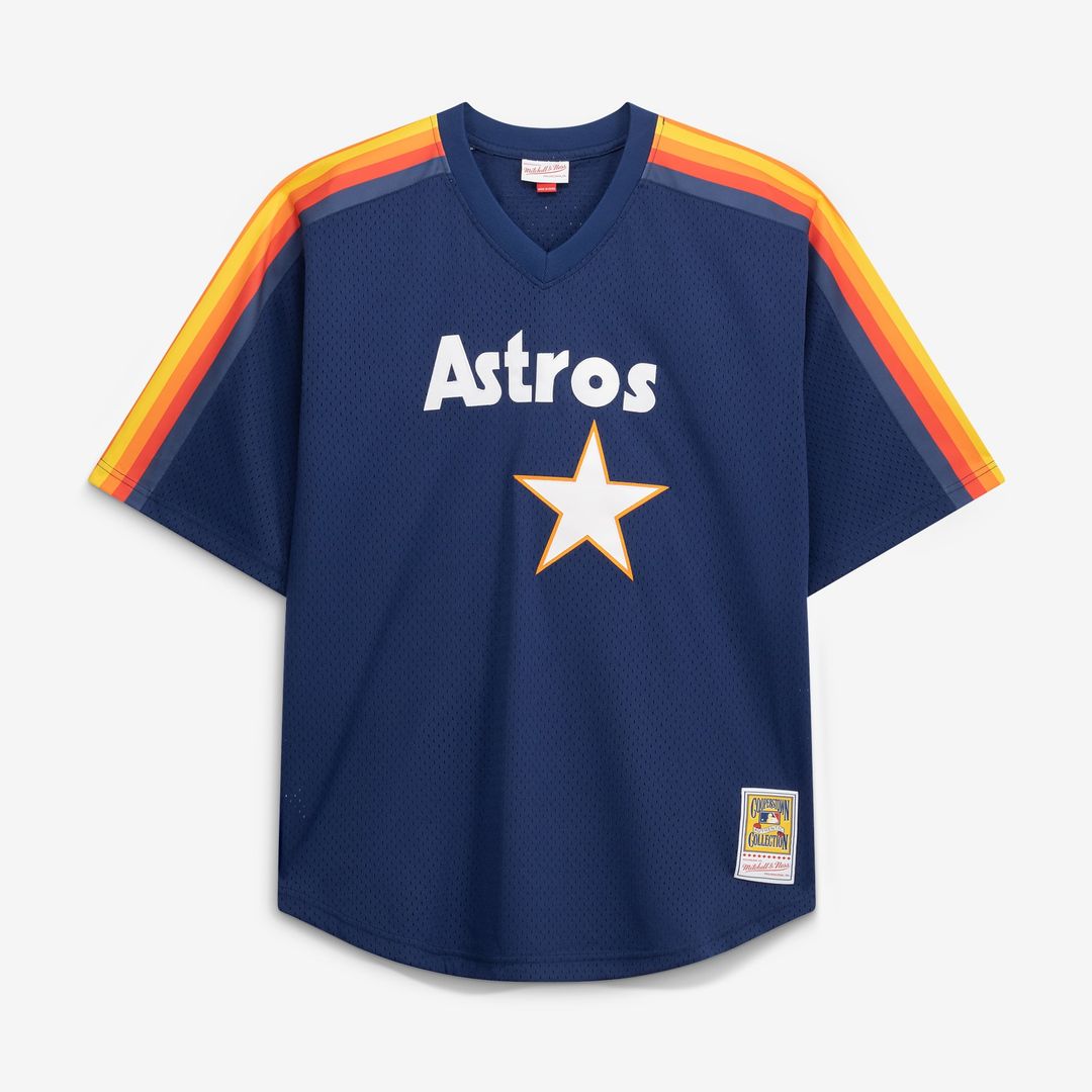 Houston Astros Nolan Ryan | Mitchell & Ness Navy Cooperstown Collection Big & Tall Mesh Batting Practice Jersey
