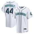Seattle Mariners Julio Rodríguez | Nike White Home Stadium 50th Season Patch Jersey