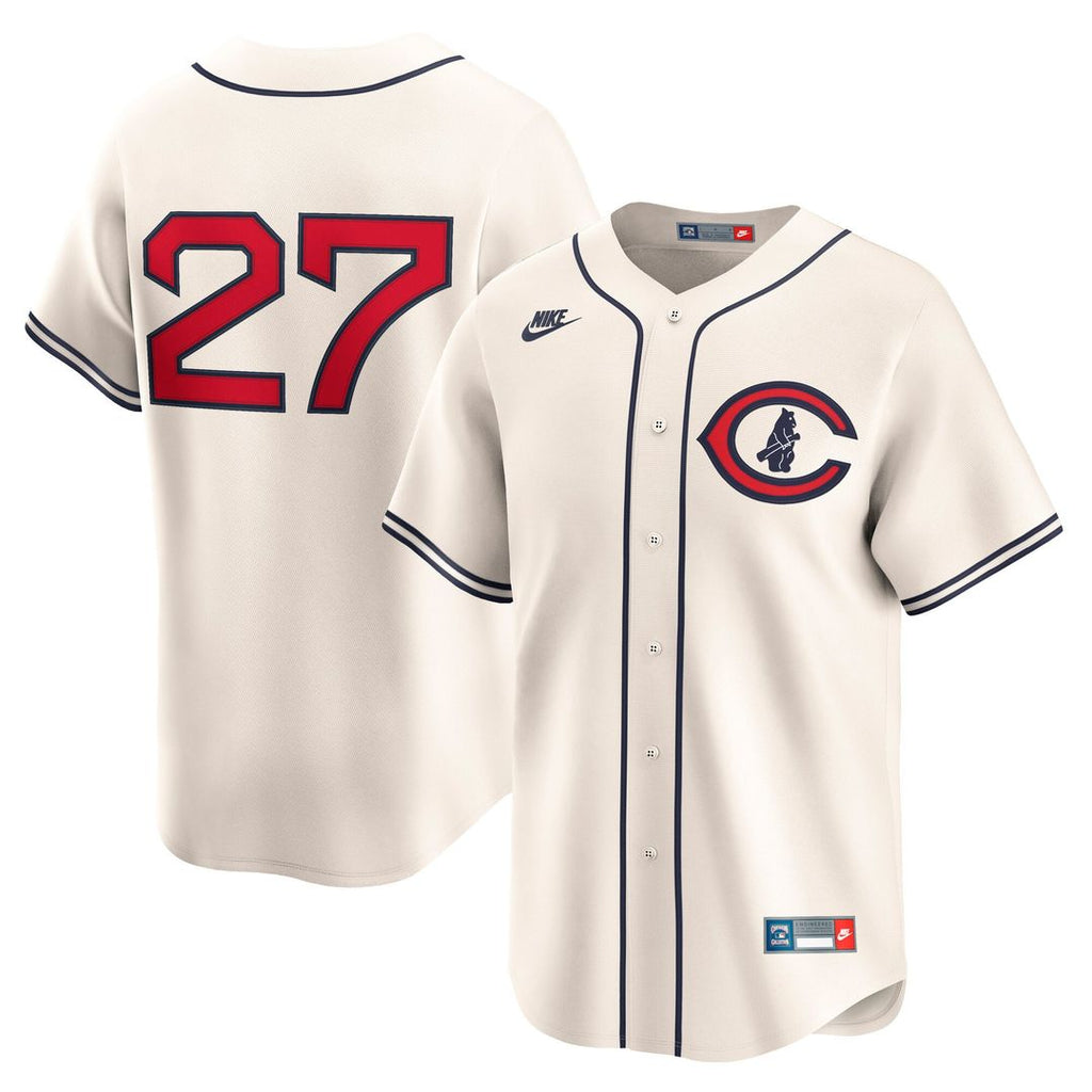 Chicago Cubs Seiya Suzuki | Nike Cream Throwback Cooperstown Collection Limited Jersey