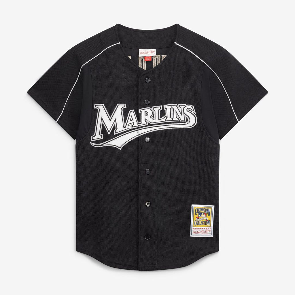 Florida Marlins Dontrelle Willis | Mitchell & Ness Black Cooperstown Collection Mesh Batting Practice Button-Up Jersey