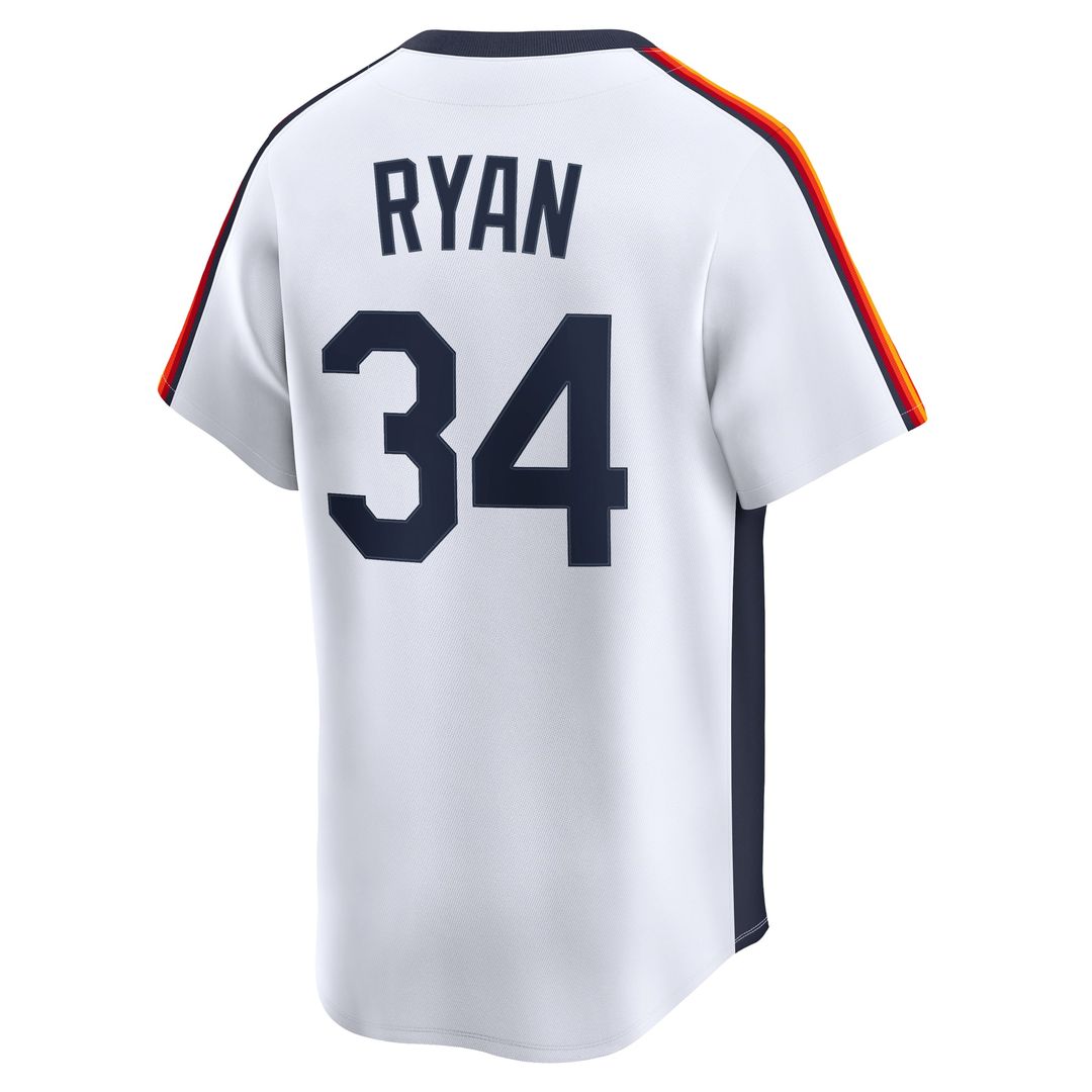 Houston Astros Nolan Ryan | Nike White Throwback Cooperstown Collection Limited Jersey