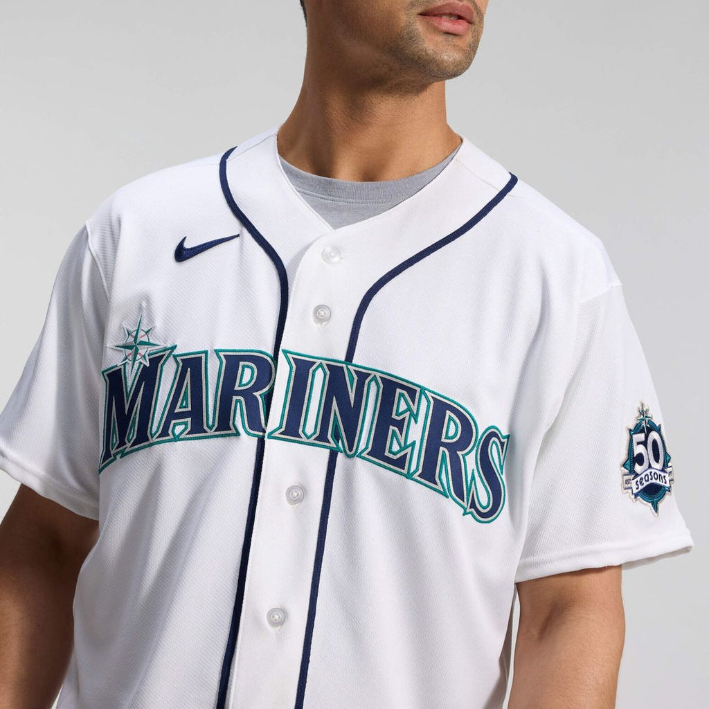Seattle Mariners | Nike White 50th Anniversary Patch Home Authentic Jersey