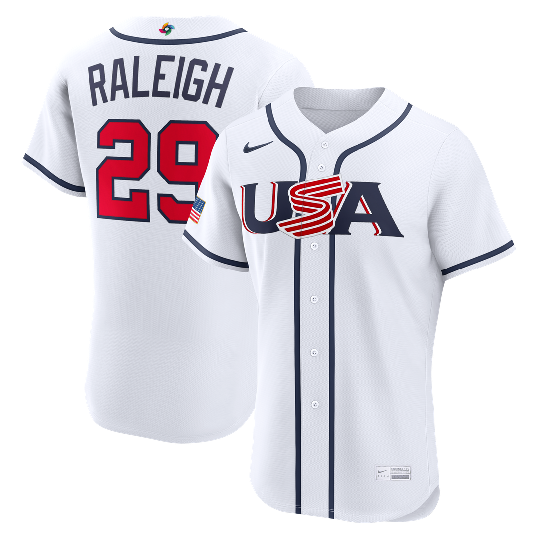 USA Baseball Cal Raleigh | Nike White 2026 World Baseball Classic Home Authentic Jersey