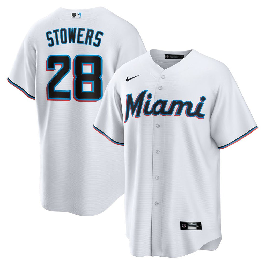 Miami Marlins Kyle Stowers | Nike White Home Replica Jersey