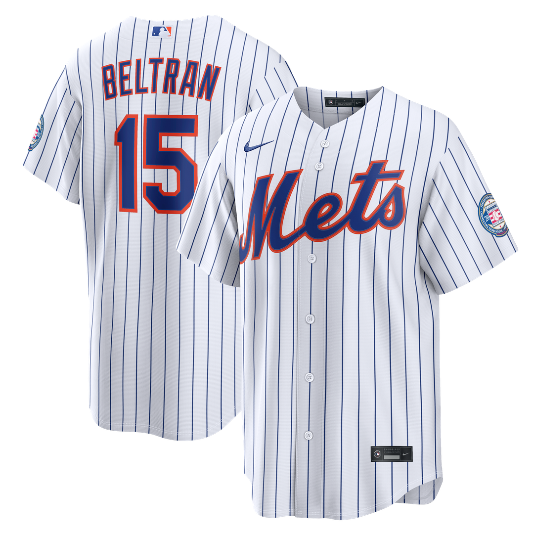 New York Mets Carlos Beltran | Nike White Home Replica 2026 Hall of Fame Patch Jersey