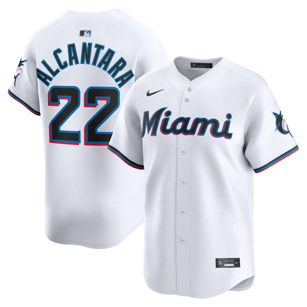 Miami Marlins Sandy Alcantara | Nike White Home Limited Player Jersey