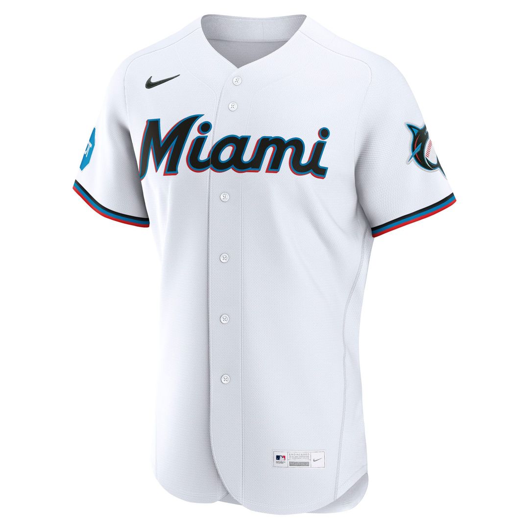 Miami Marlins | Nike White Home Sponsor Patch Authentic Jersey
