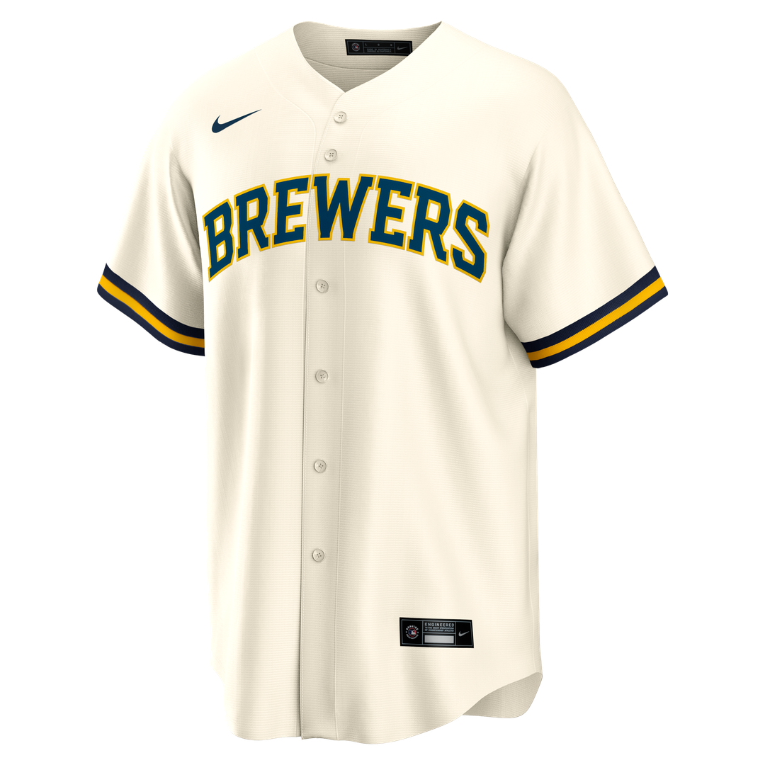 Milwaukee Brewers Bob Uecker | Nike Cream Home Retired Player Replica Jersey
