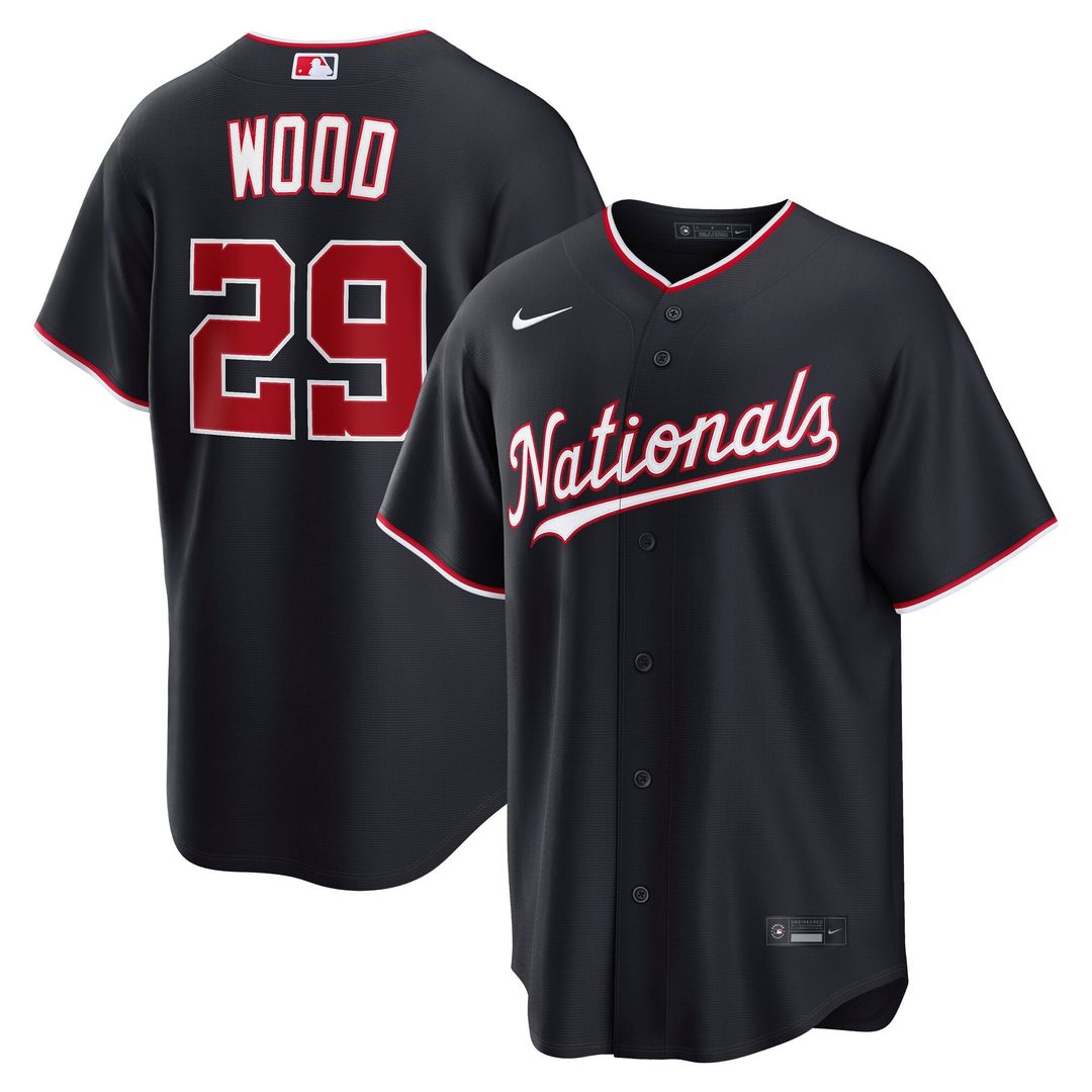 Washington Nationals James Wood | Nike Navy Alternate Replica Jersey