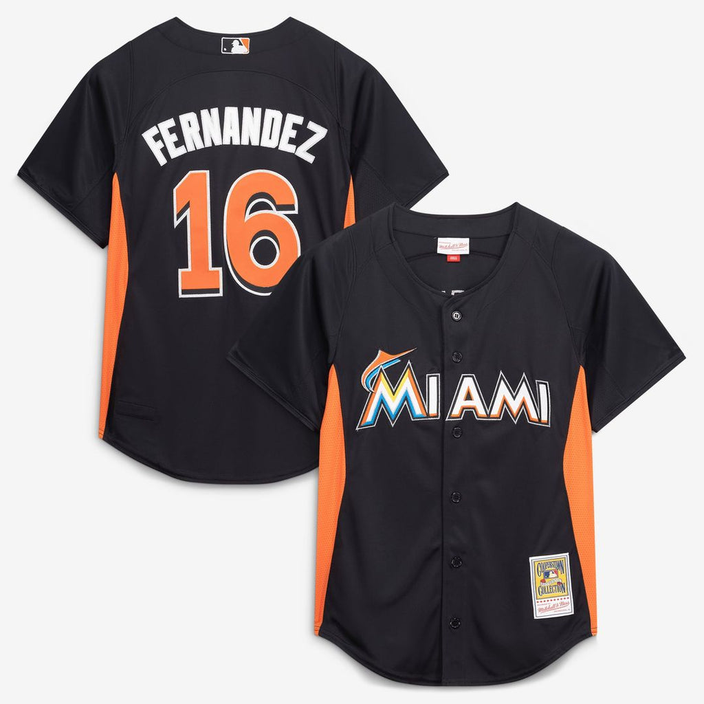 Miami Marlins Jose Fernandez | Mitchell & Ness Black Authentic Batting Practice Jersey