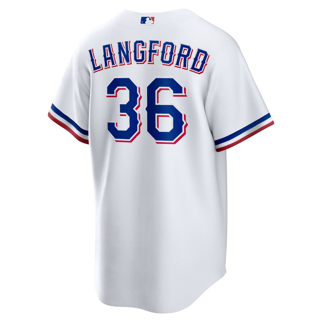 Texas Rangers Wyatt Langford | Nike White Home Replica Jersey