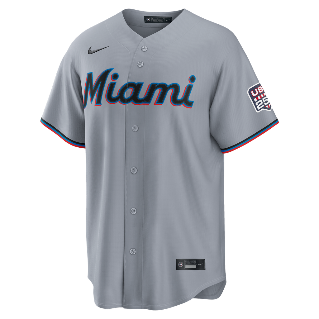 Fourth of July Miami Marlins Kyle Stowers | Nike Gray USA 250 Stadium Jersey