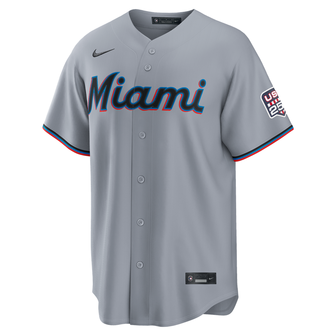 Fourth of July Miami Marlins Kyle Stowers | Nike Gray USA 250 Stadium Jersey