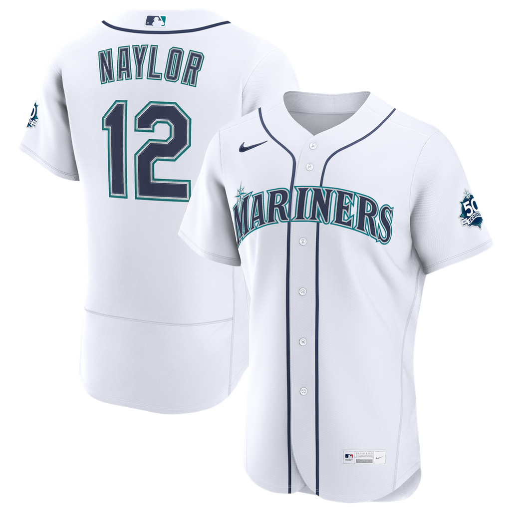 Seattle Mariners Josh Naylor | Nike White Home 50th Season Authentic Jersey