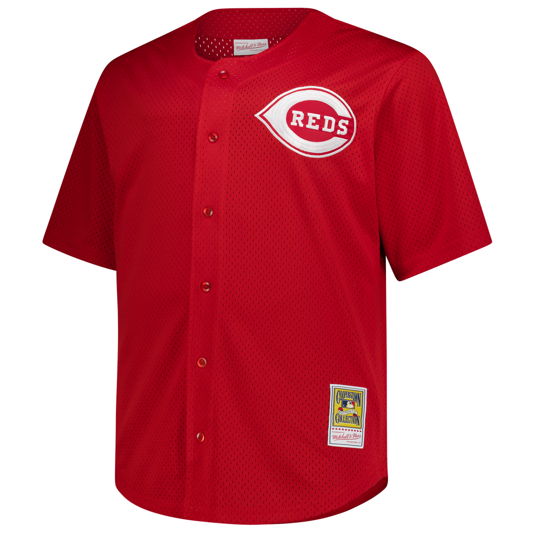 Cincinnati Reds Deion Sanders | Mitchell & Ness Red Big & Tall Cooperstown Mesh Batting Practice Jersey