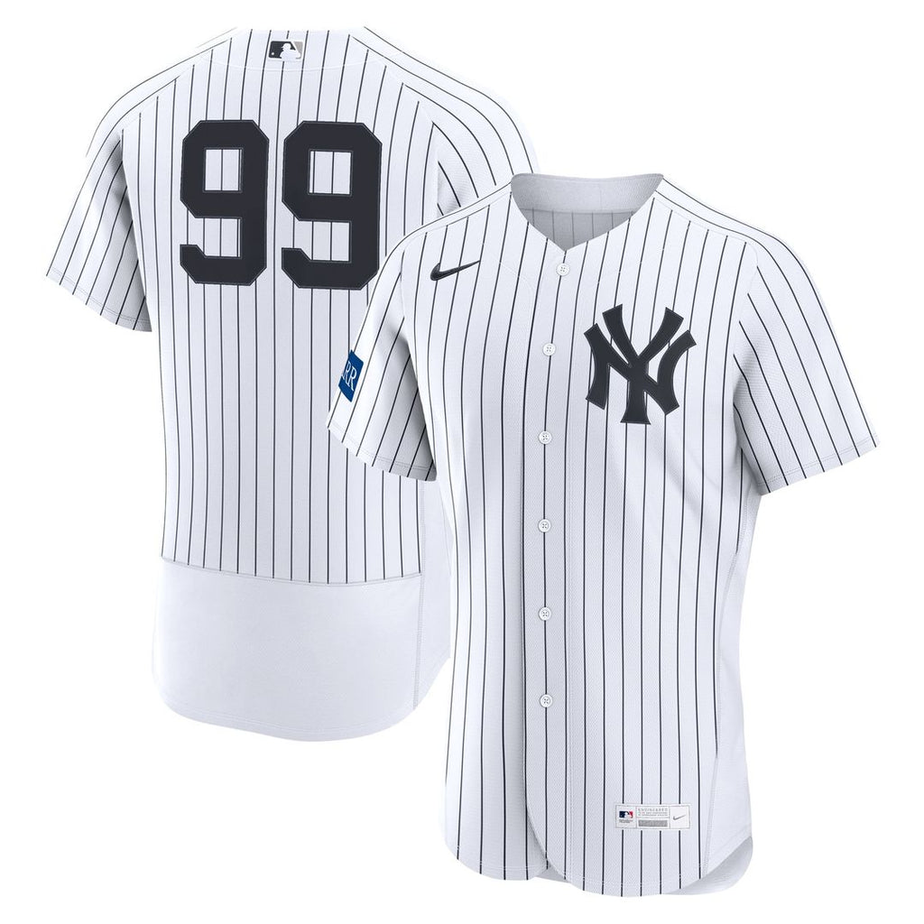 New York Yankees Aaron Judge | Nike White Home Authentic Sponsor Patch Jersey