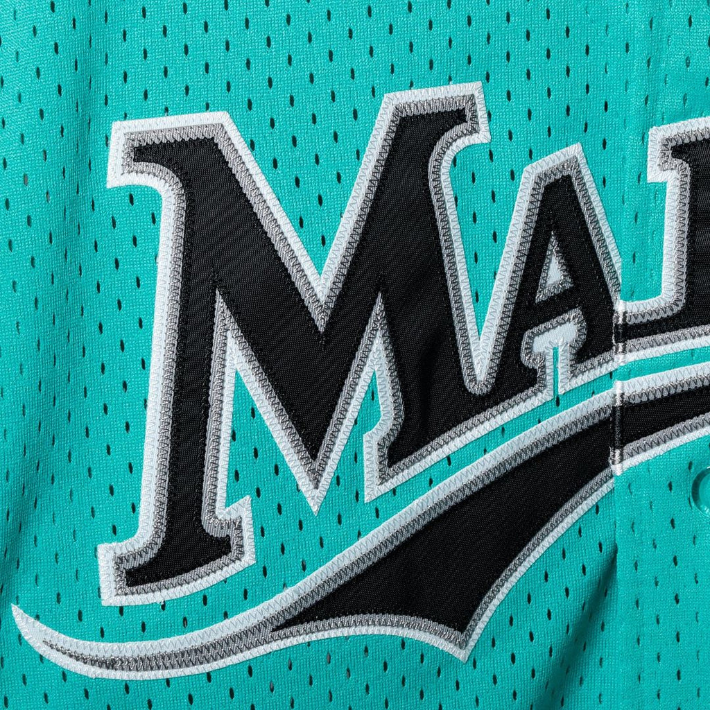 Florida Marlins Andre Dawson | Mitchell & Ness Teal Cooperstown Collection Mesh Batting Practice Button-Up Jersey