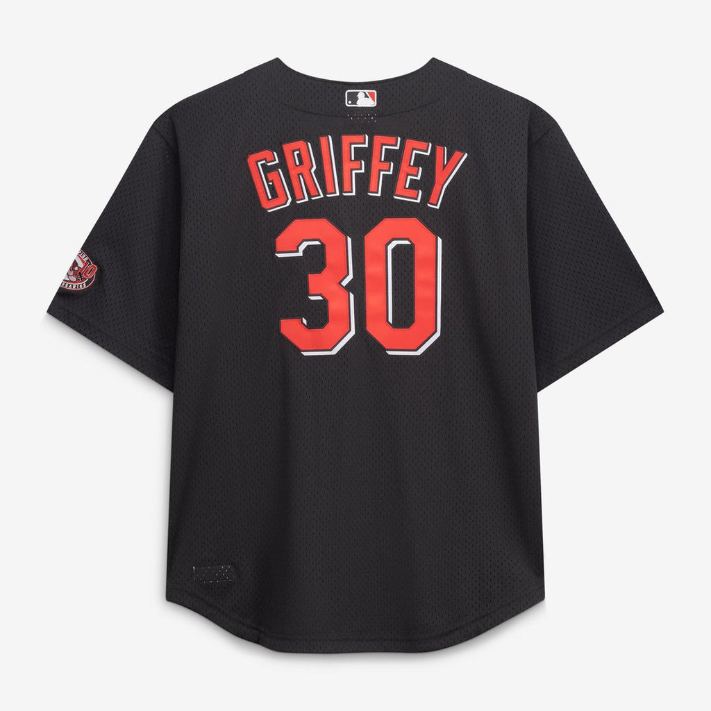 Cincinnati Reds Ken Griffey Jr. | Mitchell & Ness Black Big & Tall Cooperstown Mesh Batting Practice Jersey