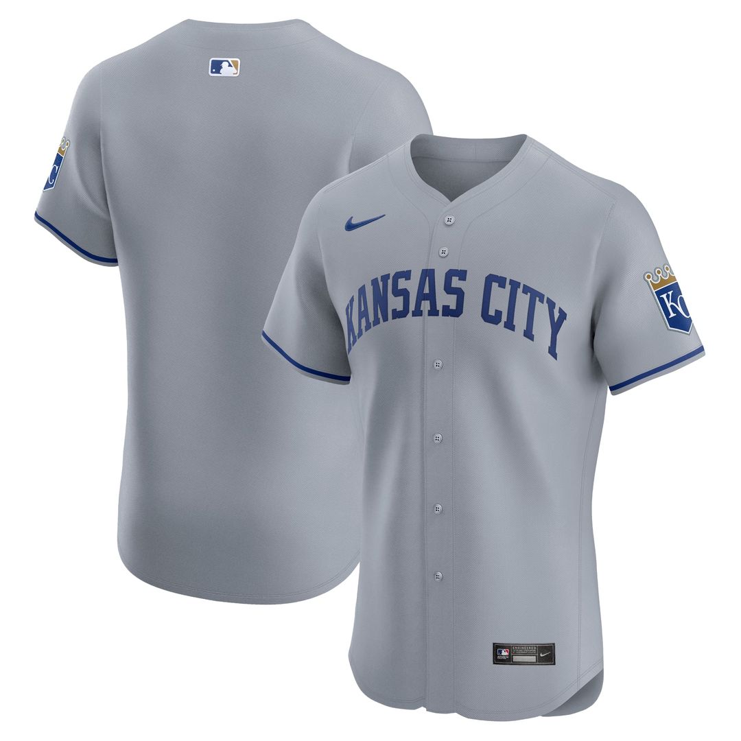 Kansas City Royals | Nike Gray Road Vapor Premier Elite Patch Jersey